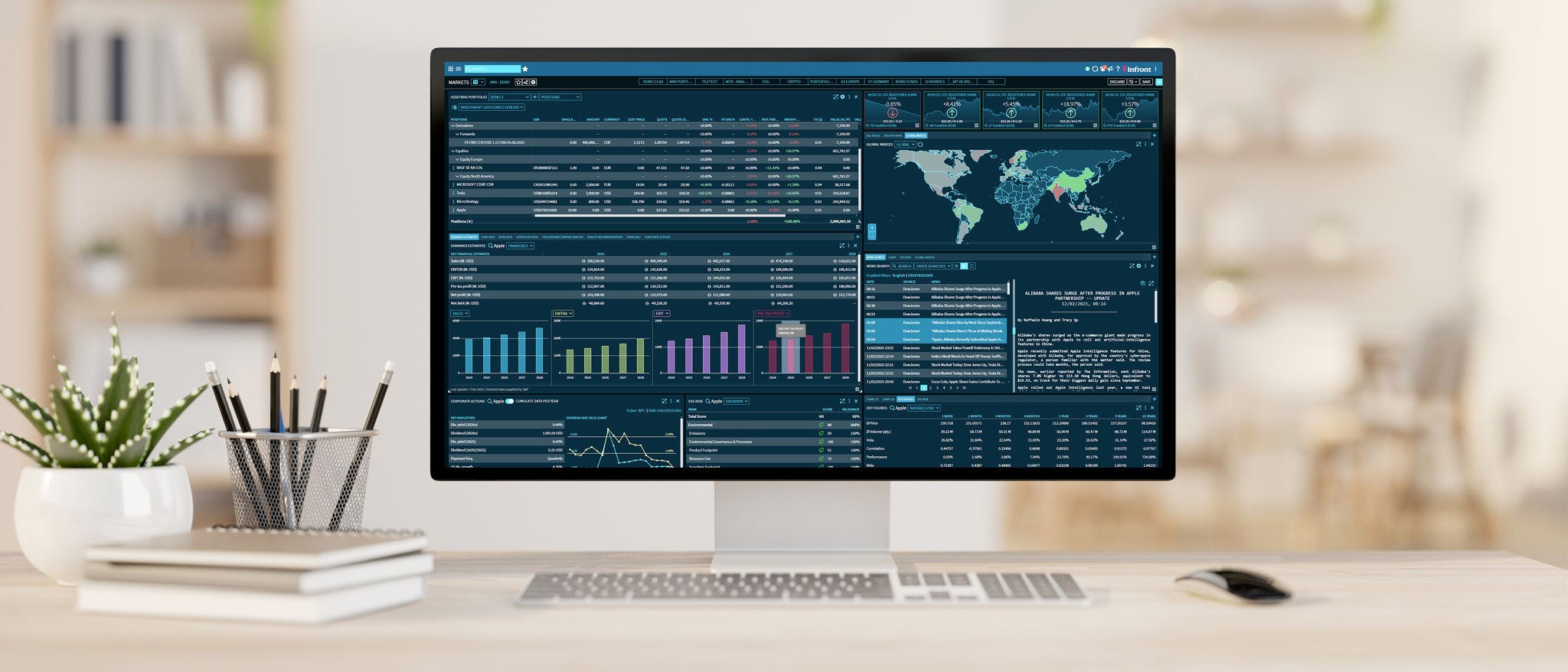 Infront Investment manager on desktop screen