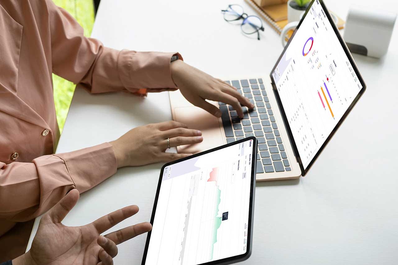 Assetmax data dashboard on laptop and tablet | Infront